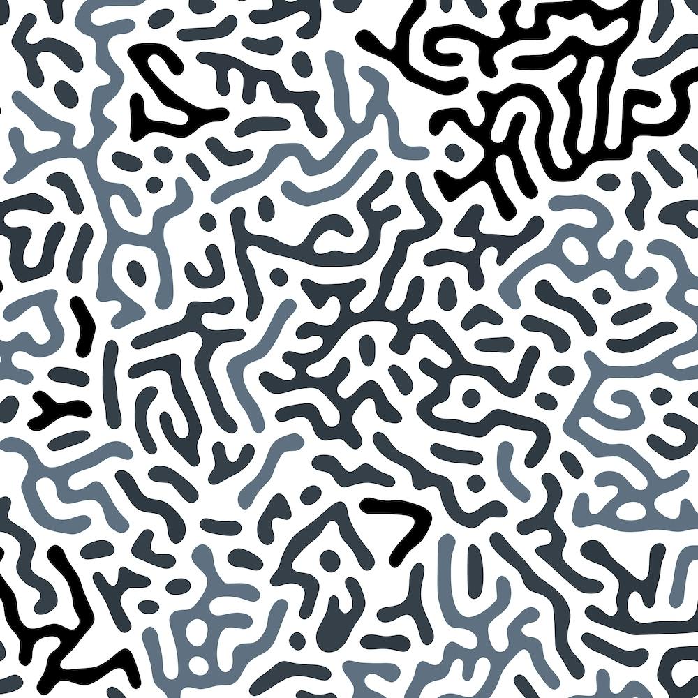 Organic Digital Shapes Dark Blue Square