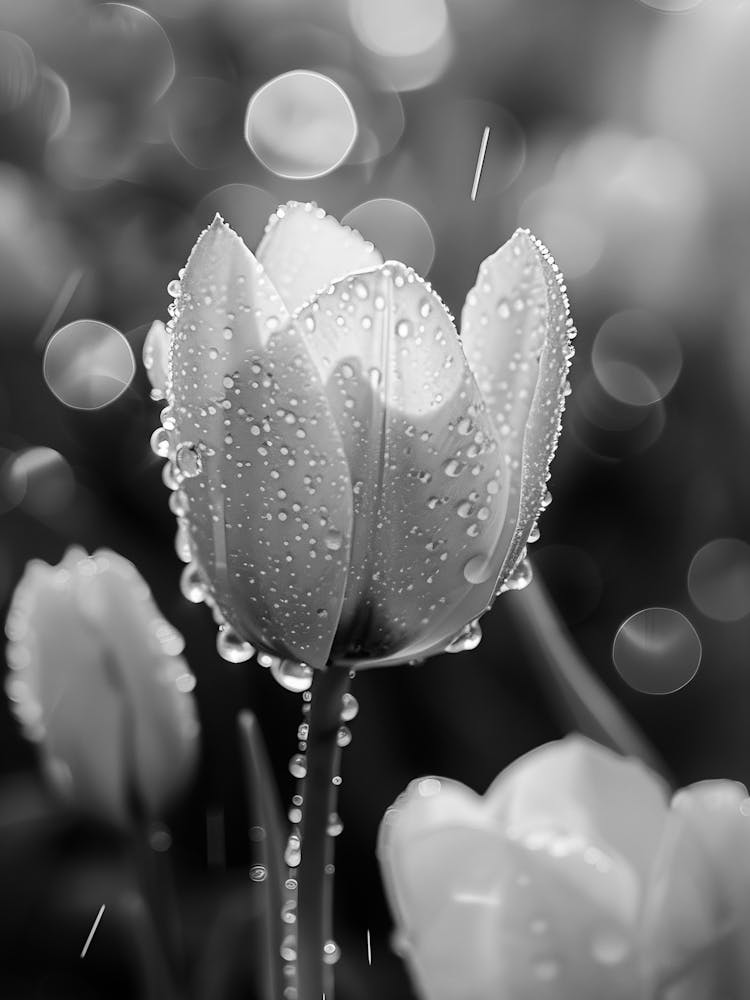 Black And White Tulips 3