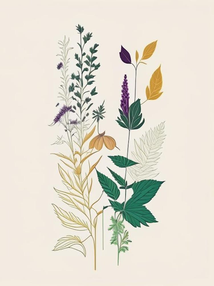 Catnip Spices And Herbs Minimal Line Drawing 2