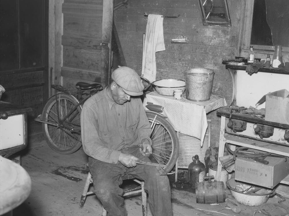 Beet Worker Sharpening Topping Knife, East Grand Forks, Minnesota By Russell Lee