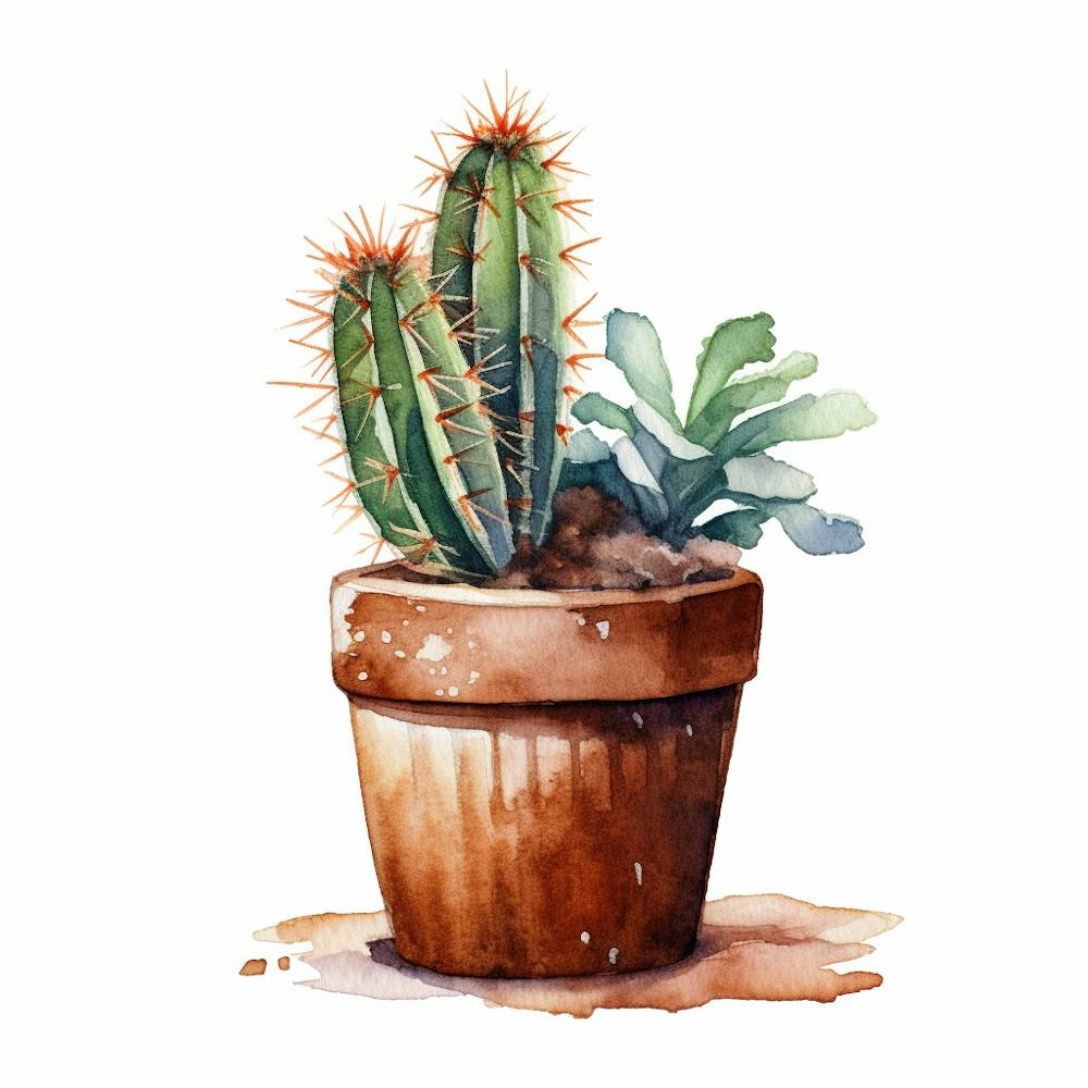 Watercolor Cactus 7