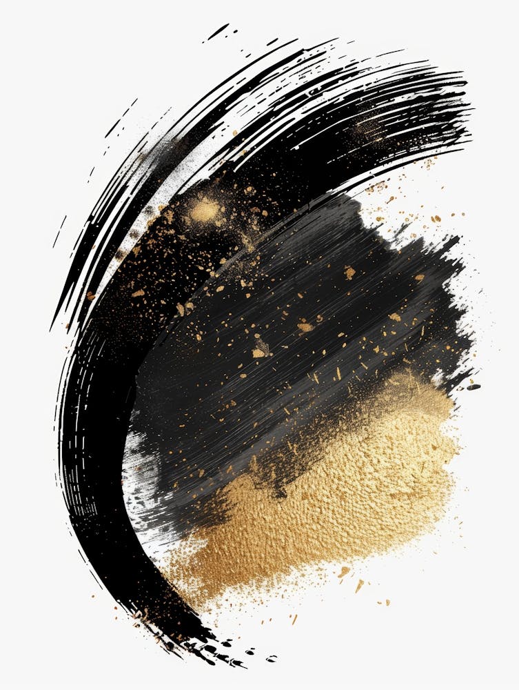 Gold And Black Brush Strokes 39