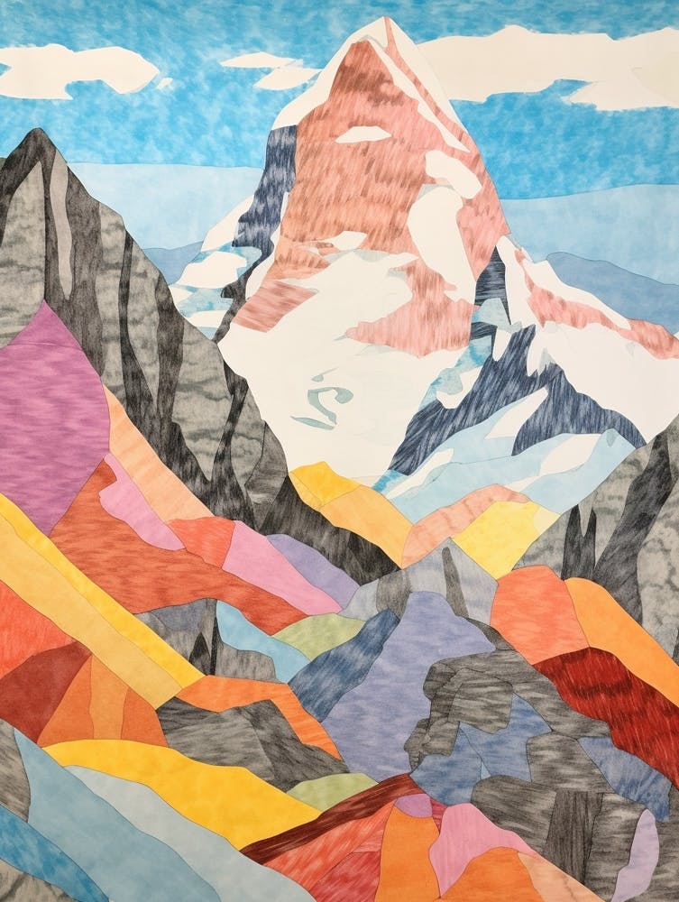 Kala Patthar Nepal 1 Colourful Mountain Illustration