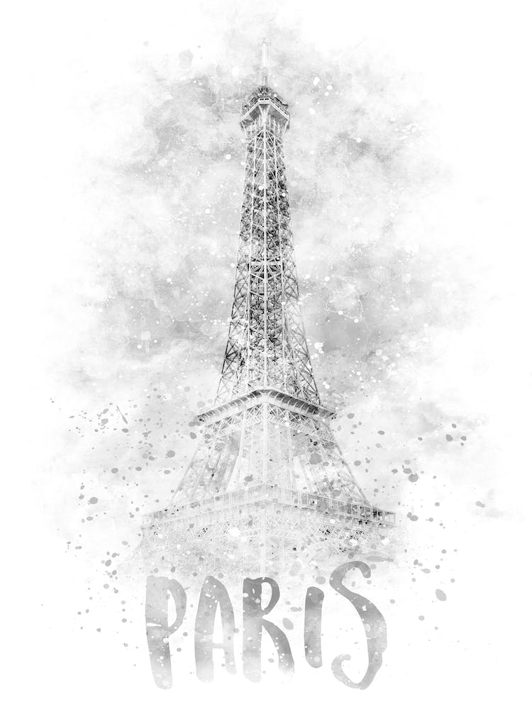Paris Watercolor Eiffel Tower