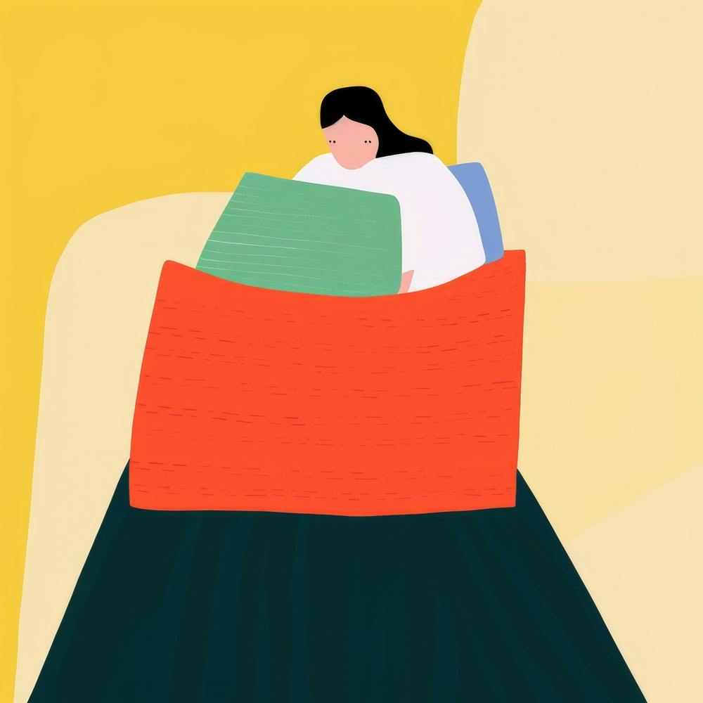 Illustration Of A Woman In Bed