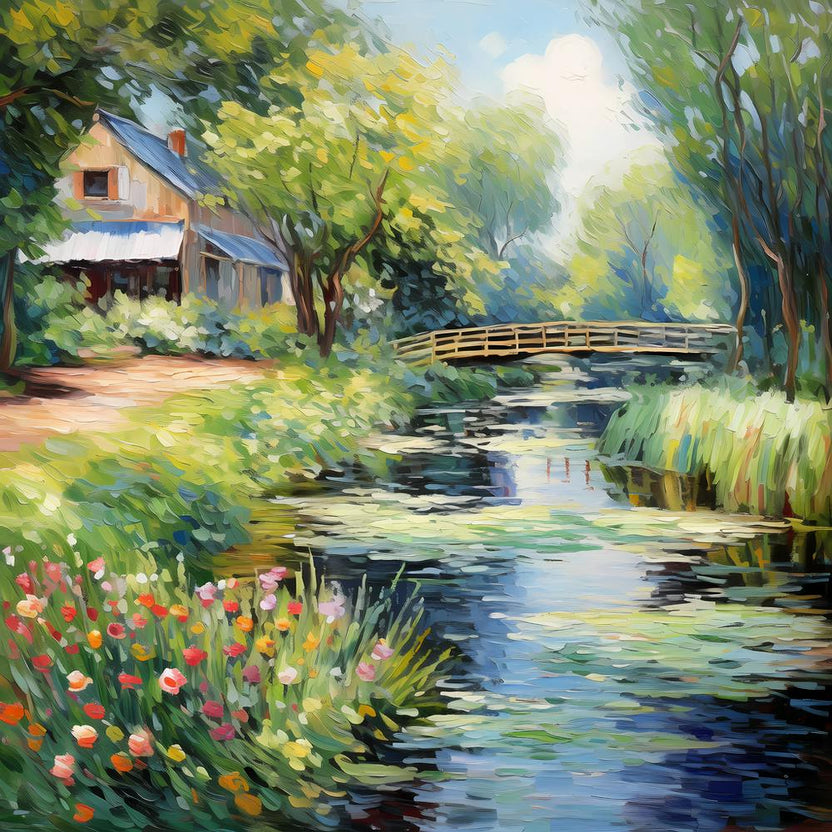 Riverbank Rhapsody: Van Gogh's Floral Harmony