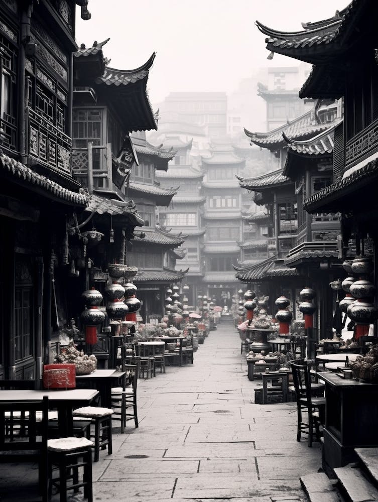 Chongqing, China, Vieille photo en noir et blanc 3