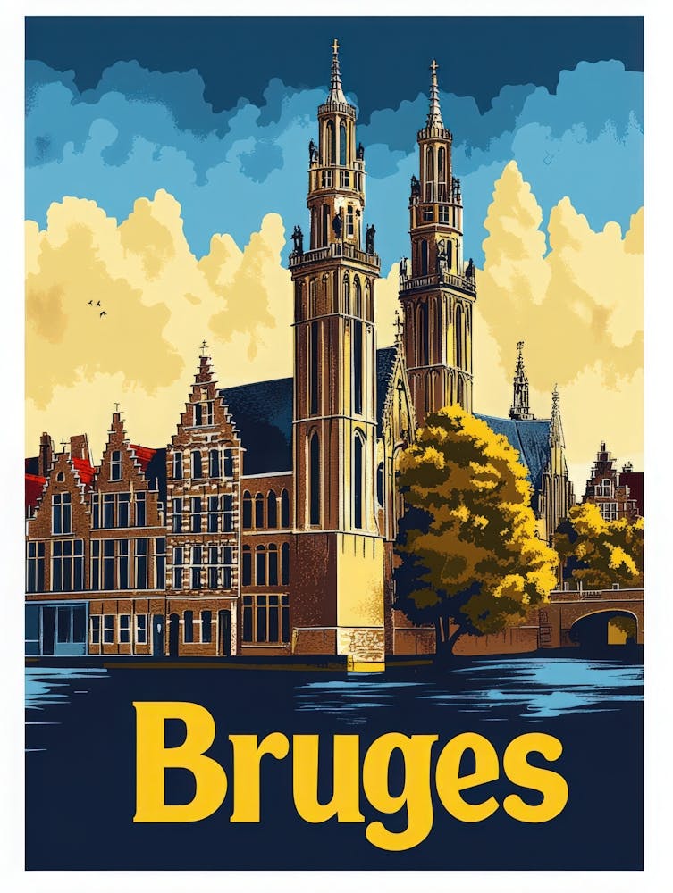 Aihrgdesign A Retro Travel Poster For Bruges Featuring The Ba 7a9ebefa 66bc 4566 B0e0 Cb7c022fe351 3