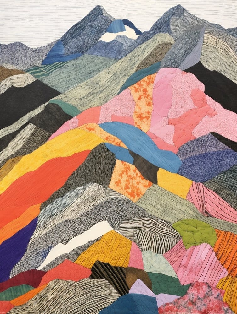 Aonach Beag Scotland 2 Colourful Mountain Illustration