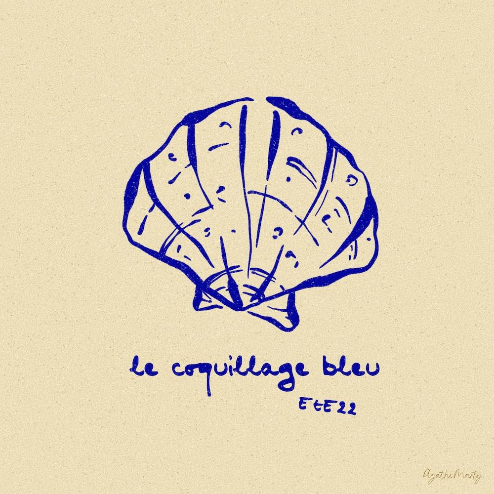 Coquillage Bleu Square