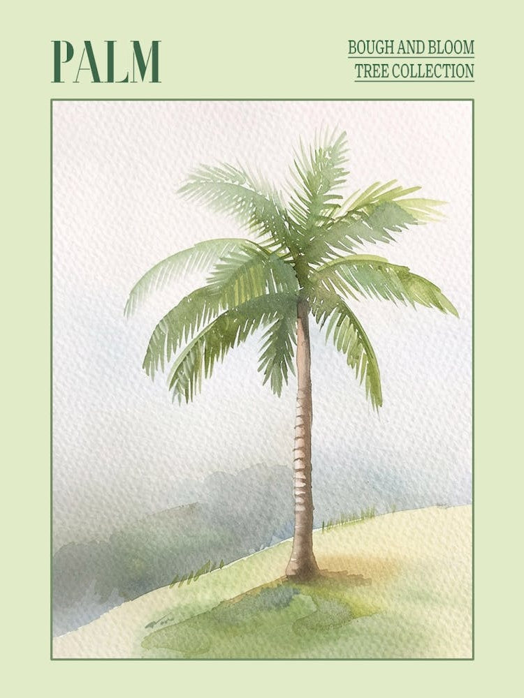 Palm Tree Atmospheric Watercolour Painting 1 Poster