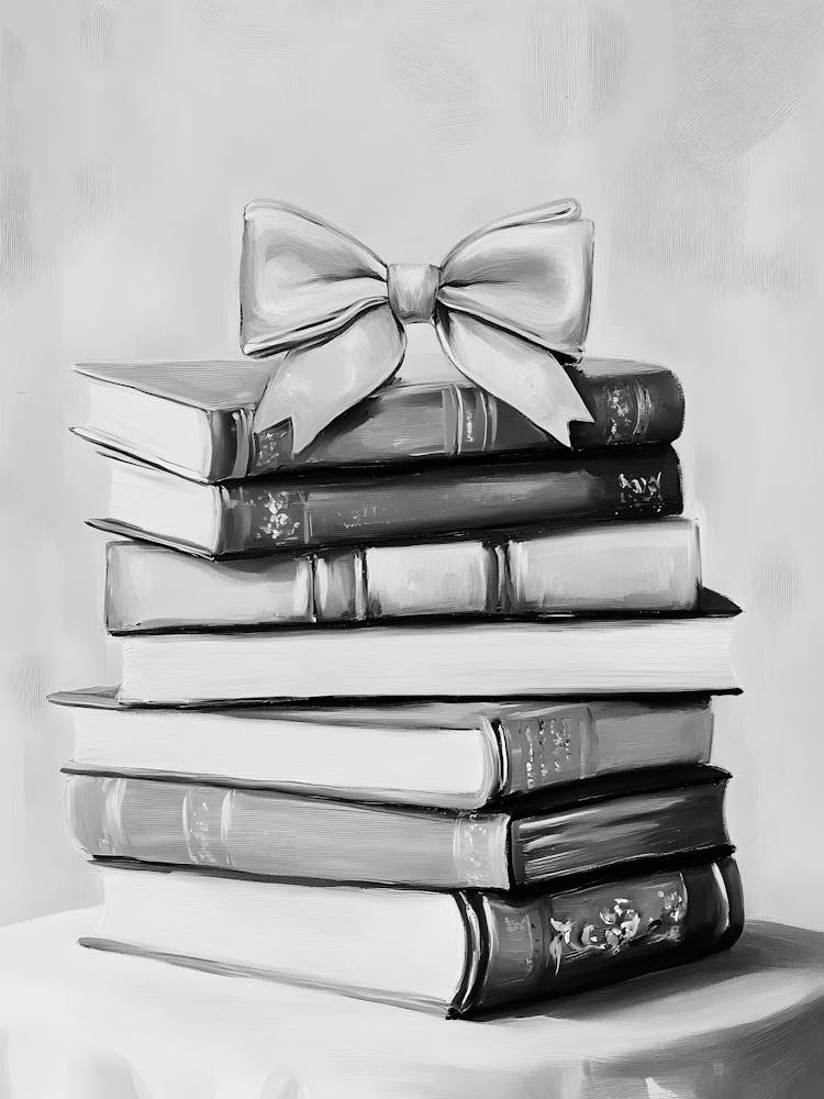 Stack Of Books With A Bow