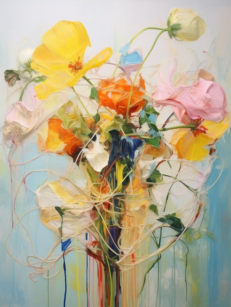 Abstract Flower Painting Buttercup 1