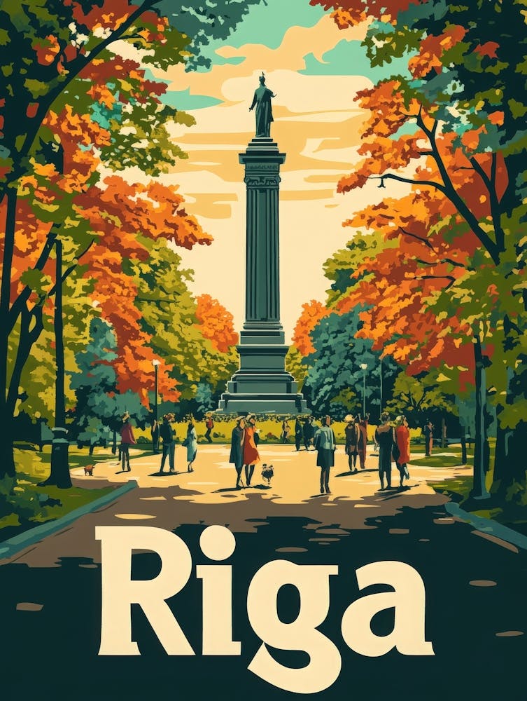 Aihrgdesign A Retro Travel Poster For Riga