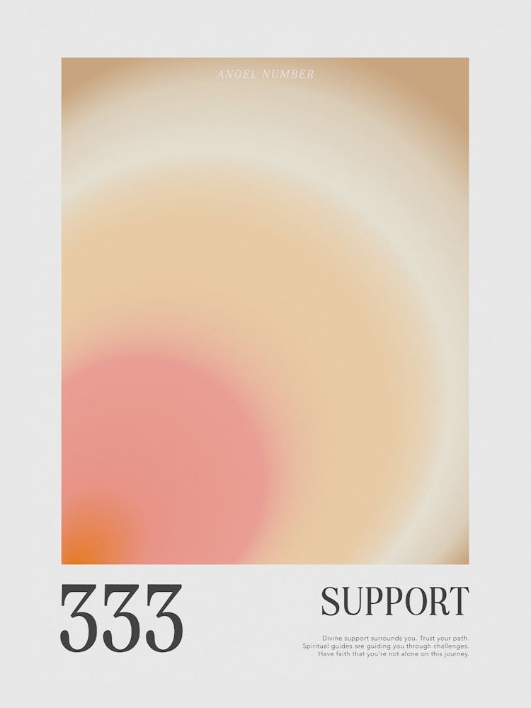 Angel Number Poster 333 Aura Wall Art Aesthetic Room Decor Y2k Room Decor Gradient Print Spiritual Wall Art Girly