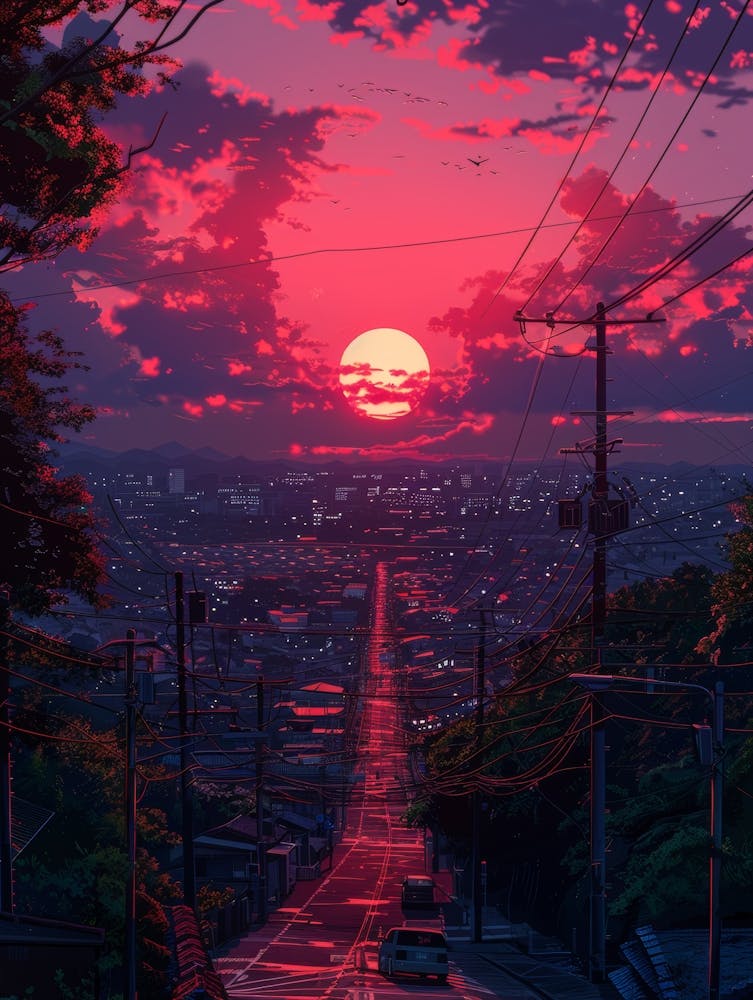 Sunset In A City 1