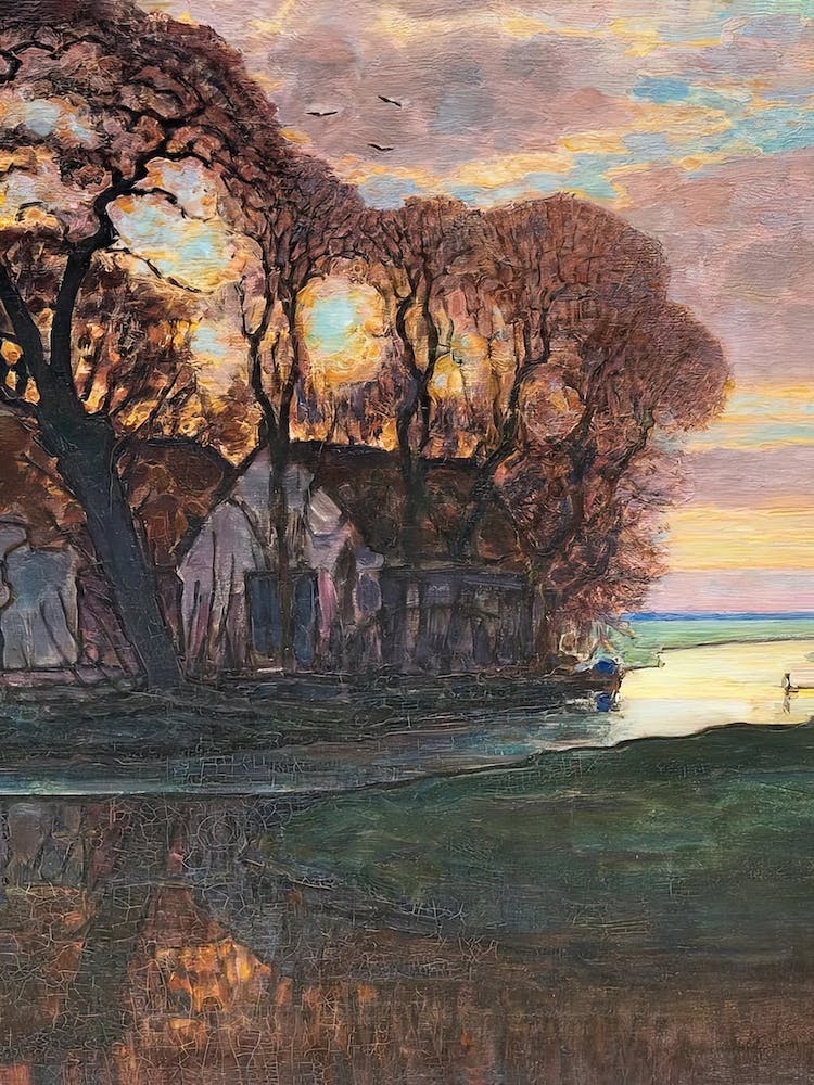 Farm Near Duivendrecht Background, Oil Painting, Piet Mondrian