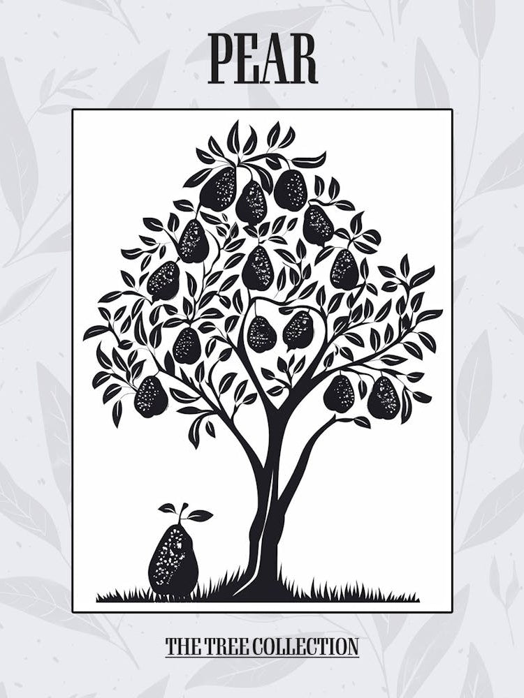 Pear Tree Simple Geometric Nature Stencil 1 Poster