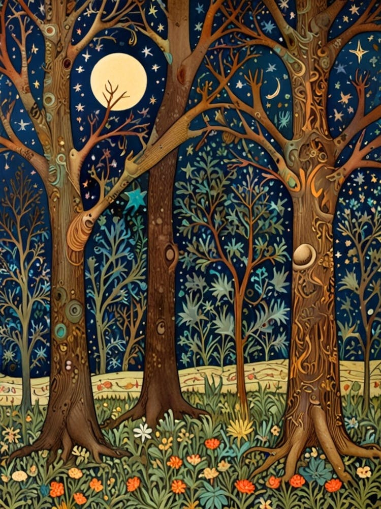 William Morris Moonlight In The Woods 147