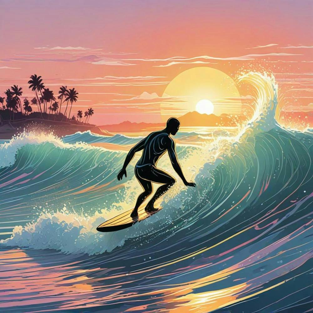 Summer Surfing On The Beach (2)