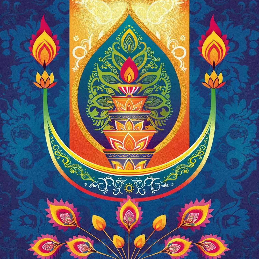 Onam Inspired Banner Texture With Rangoli Design 171840