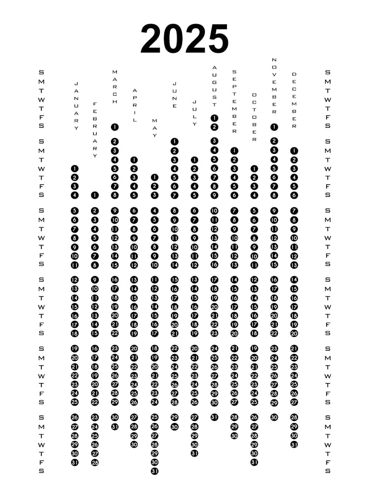 Calendar 2025 Minimalist White