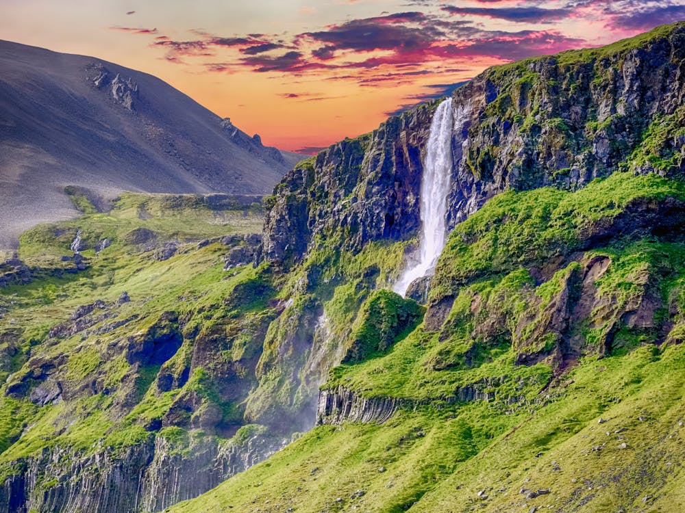 Wanderlust Waterfall In Iceland