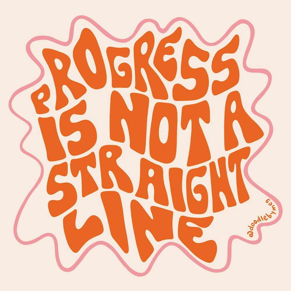 Progress Is Not A Straight Line In Orange