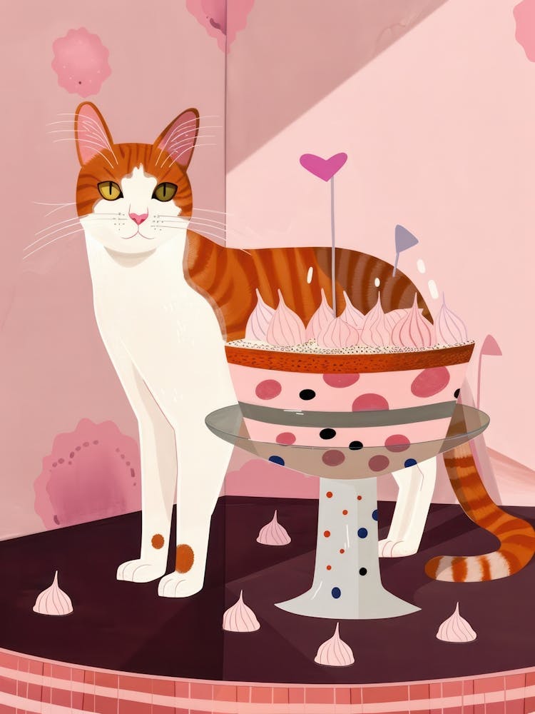 Katze und ein Trifle-Kuchen 5