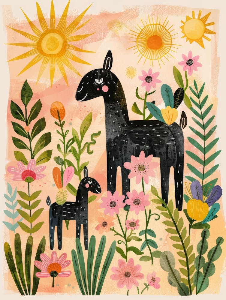 Llamas In The Garden