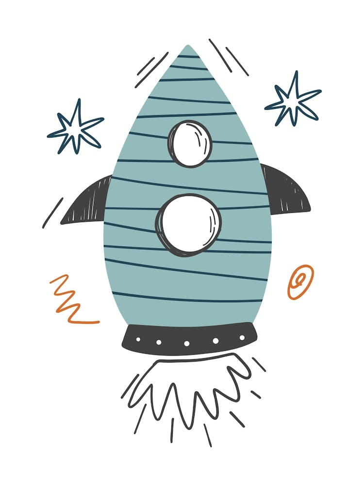 Rocket Ship Space Kids Room 4