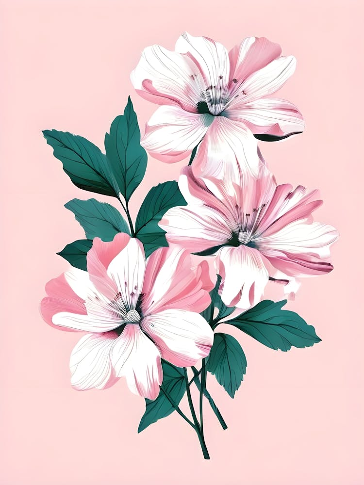Pink Flowers On A Pink Background 4