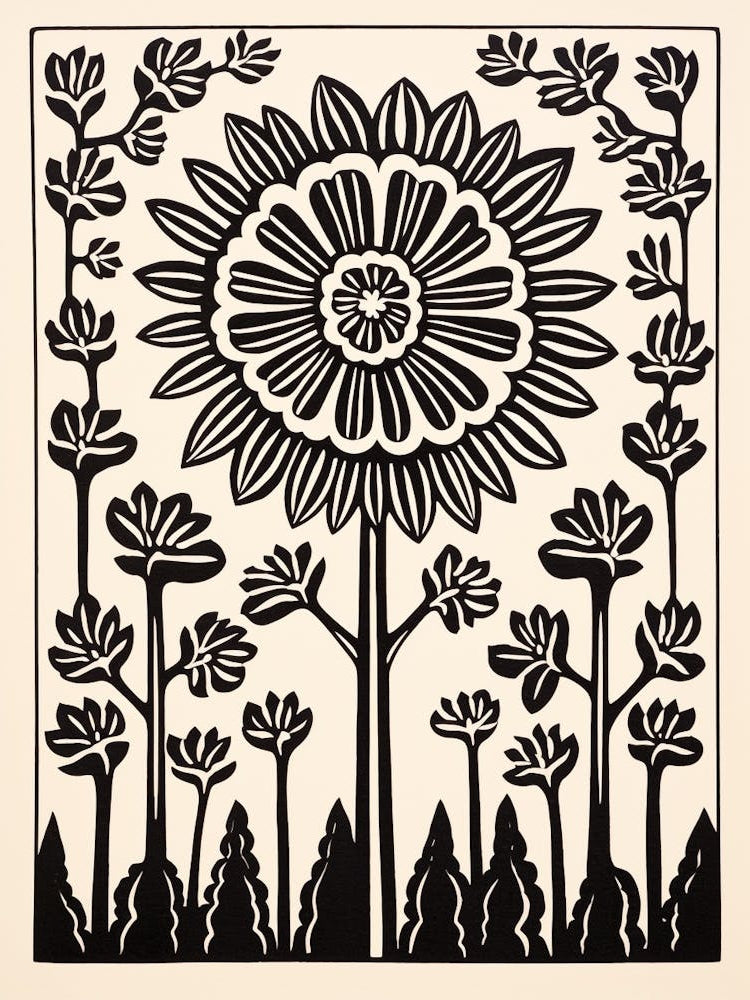 B&W Plant Illustration Pencil Cactus 3