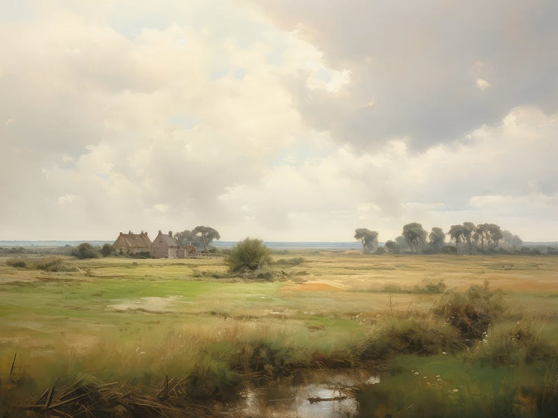 Summer Country Cottage Painting