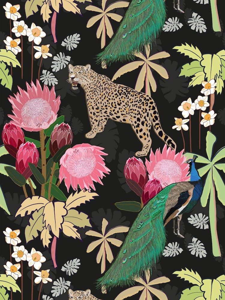 Tiger And Peacock