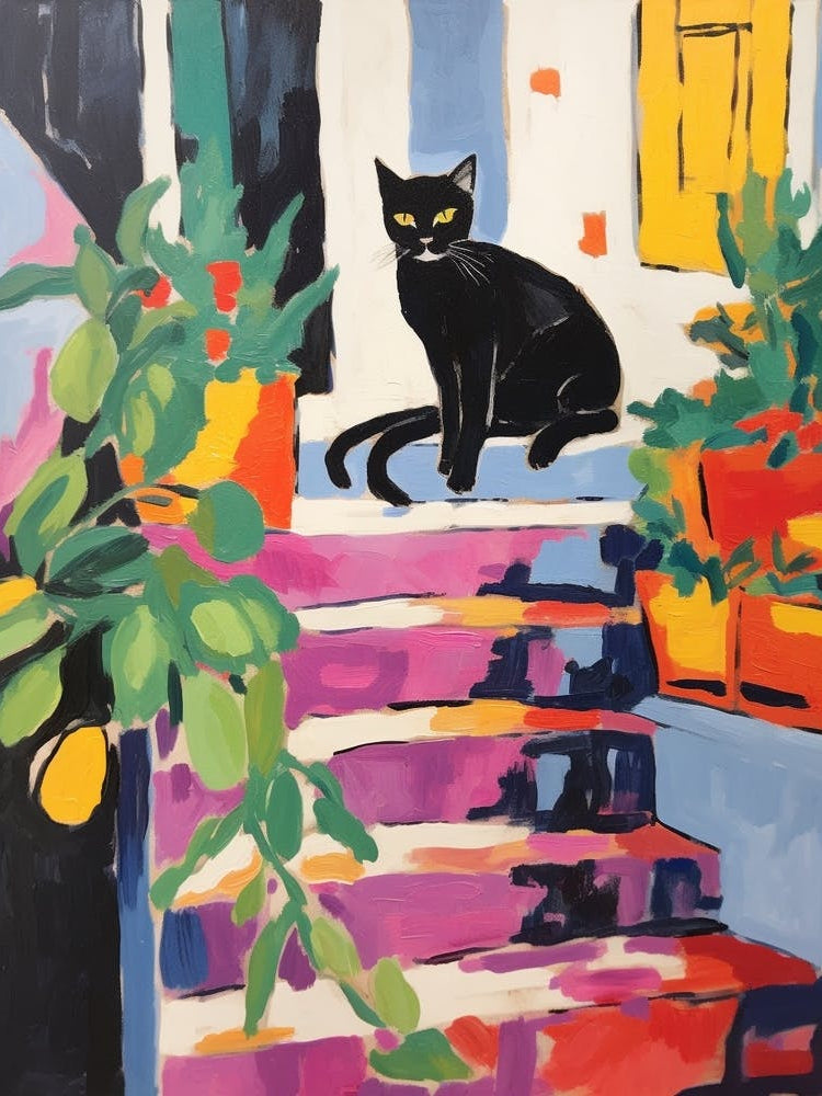 Painting Of A Cat In Dubrovnik Croatia 2