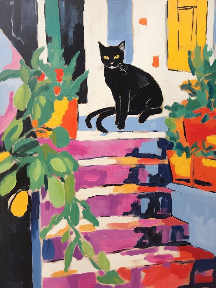 Painting Of A Cat In Dubrovnik Croatia 2