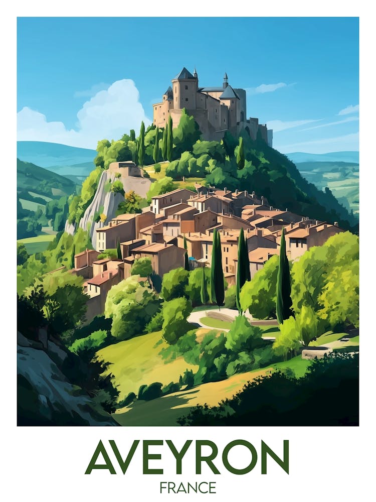 Affiche de voyage Aveyron