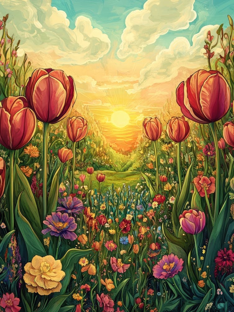 Tulips At Sunset 2