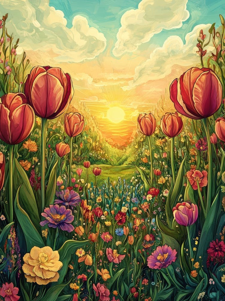Tulips At Sunset 2