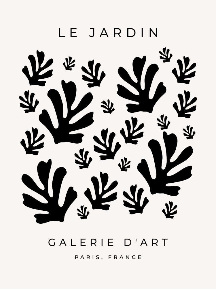 Le Jardin | 02 - Black And White Leaves Botanical