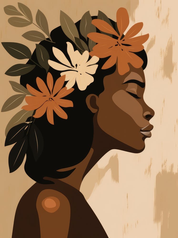 Black Woman With Flowers