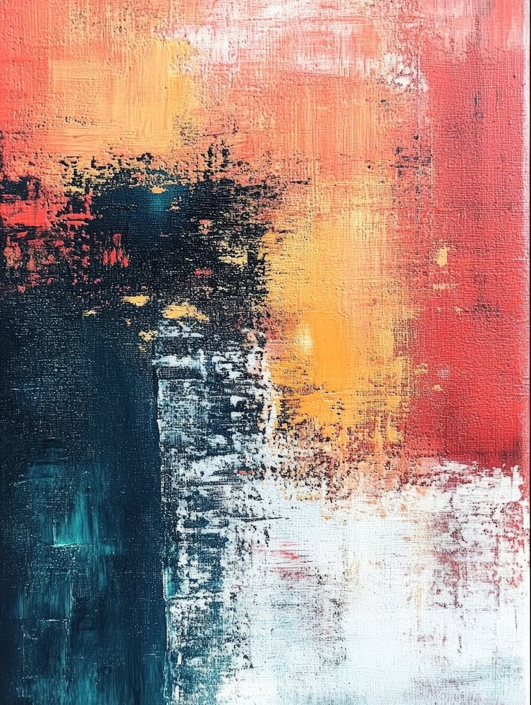 Abstract Textured Acrylic Painting On Canvas