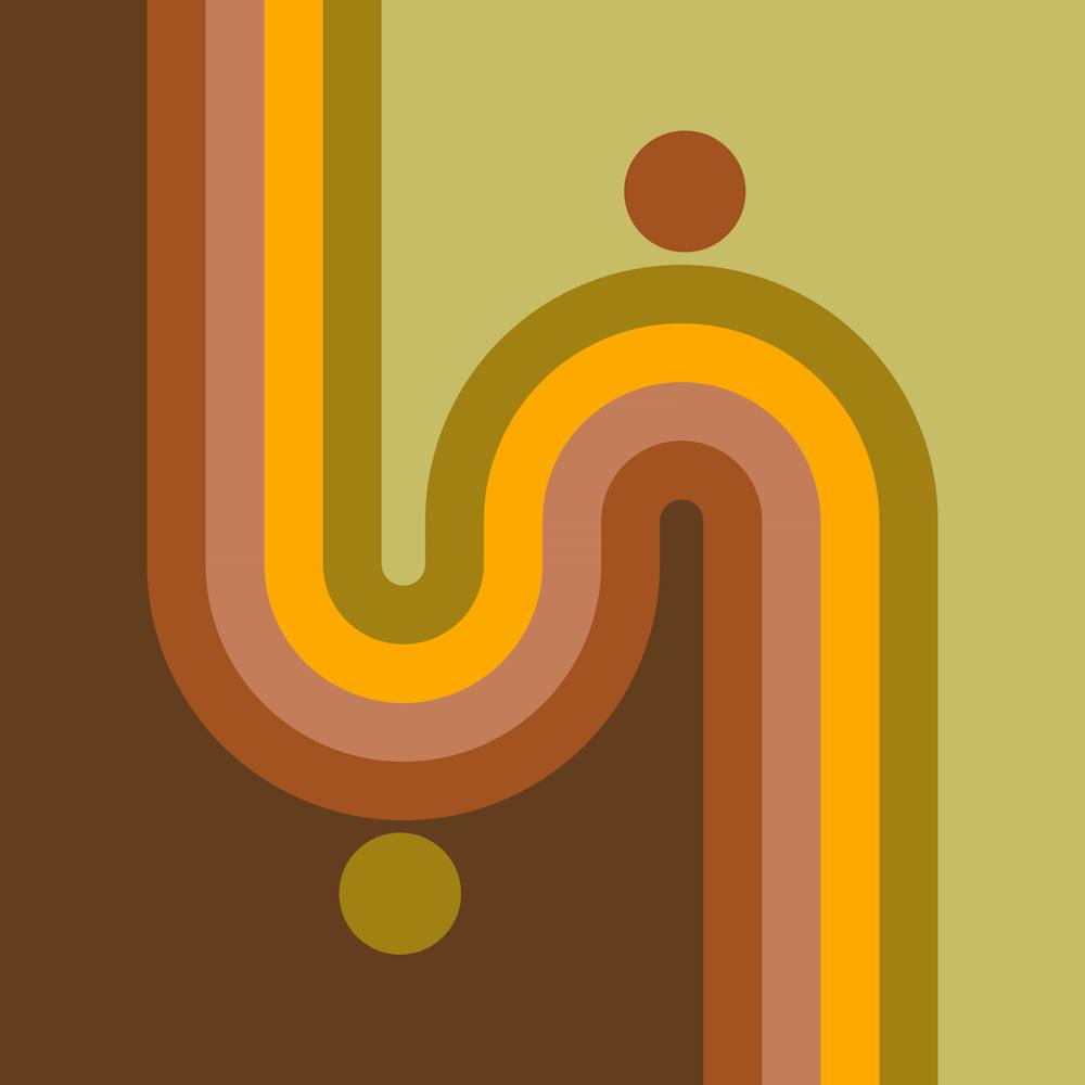 Midcentury Modern Geometric Arch Sun Abstract 8 In 70s Vibes 02