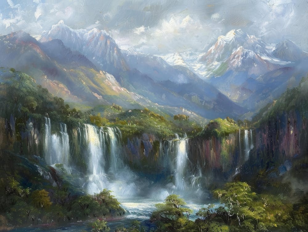 Waterfalls In The Mountains 1