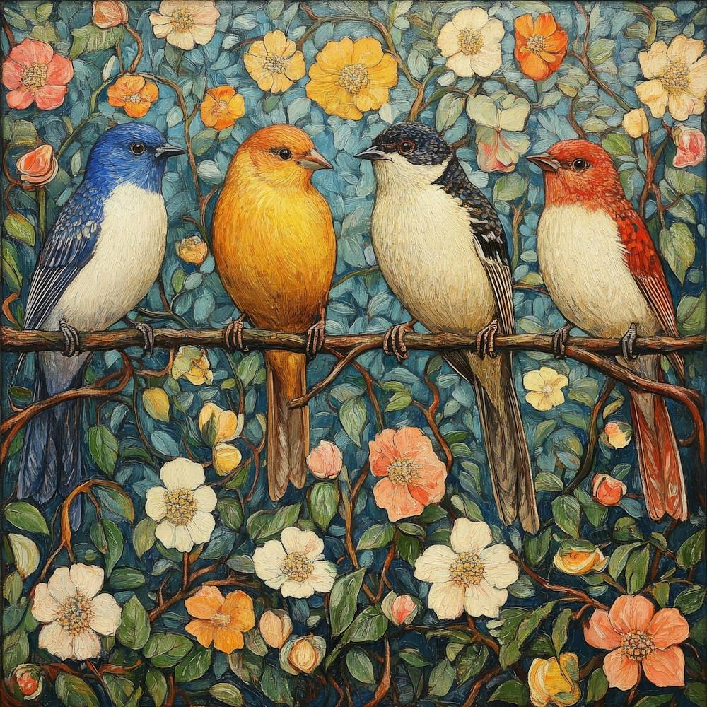 Birds On A Branch Art 7