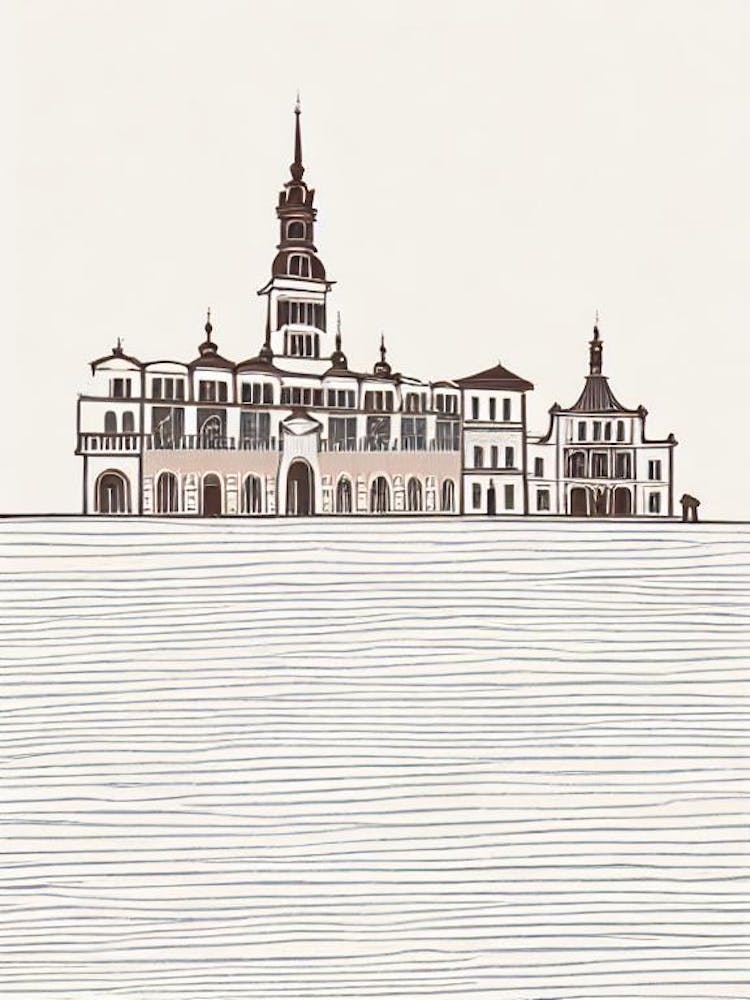 Krakow Main Square Krakow Boho Landmark Illustration