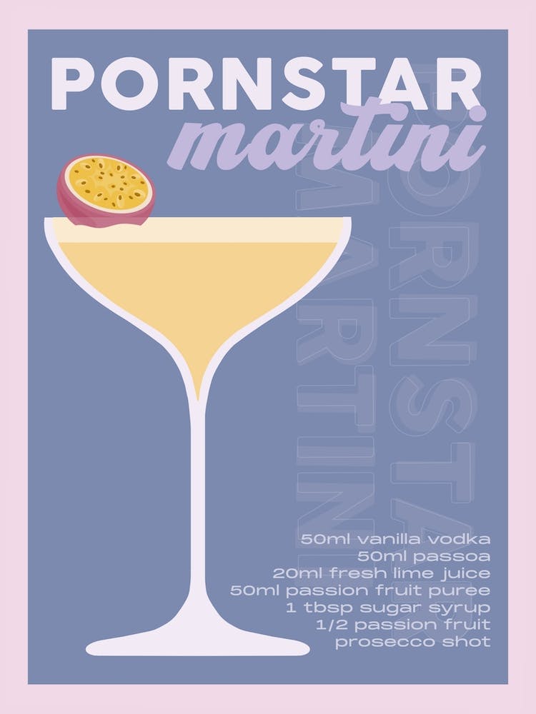 Purple Pornstar Martini Cocktail