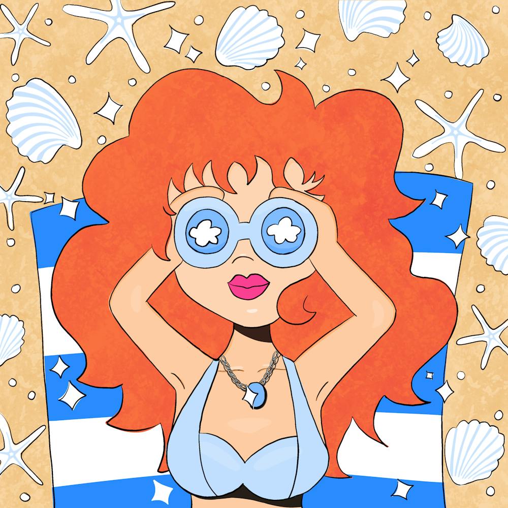 Summer vibes decoration - swimming girl 