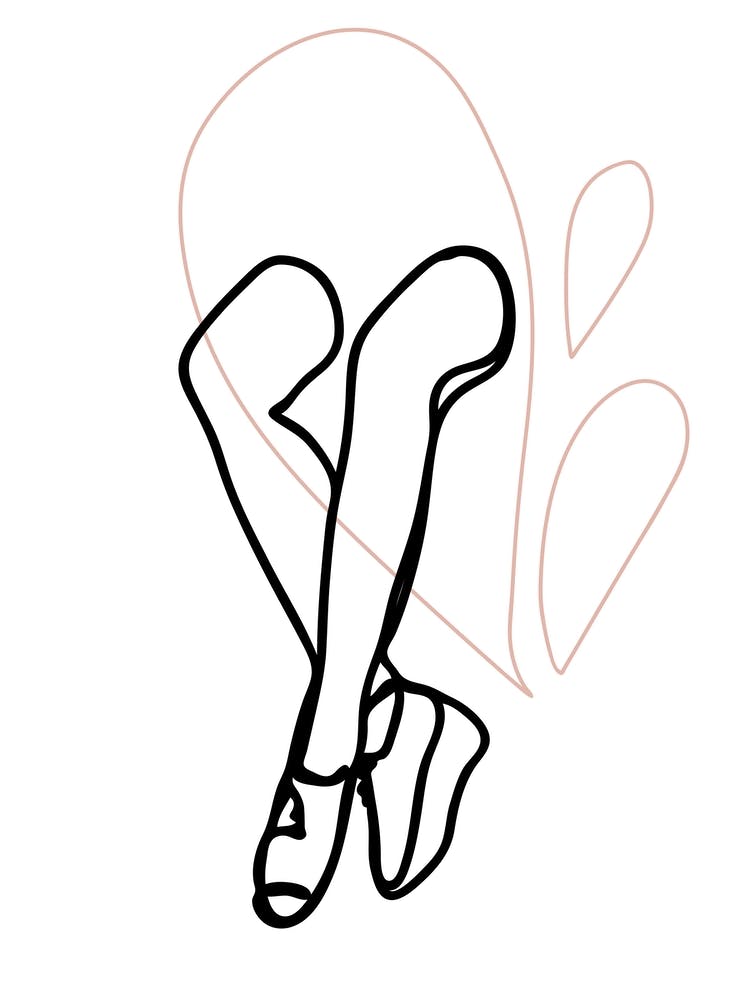 Frauenbeine Linienkunst